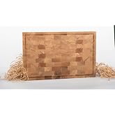 Meşe Endgrain Kesme Tahtası 40x28x4 cm |%100 Doğal & Dayanıklı Ahşap, Bı&ccedil;ak Dostu Mutfak Yardımcınız