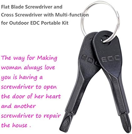 CHENGQI Flat Screwdriver and Phillips Screwdriver with Multi-Function for Edc Outdoor Portable Kit with Key Ring