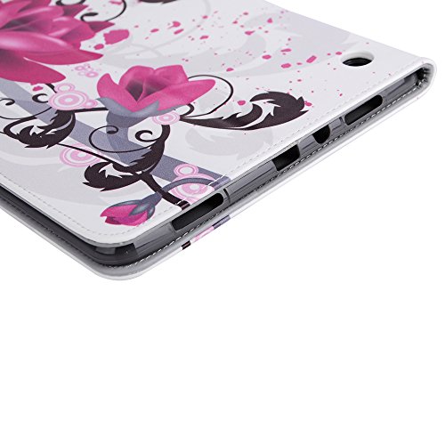 Galaxy Tab A 9.7 T550 Hülle, Deenor Oil painting Design Flip Tasche PU Leder Abdeckung Stand Schutzhülle für Samsung Galaxy Tab A 9.7 SM-T550. (Ink lotus) - 6