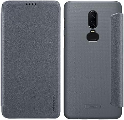 Nillkin Oneplus 6 Case, [Sleep/Wake Function] Sparkle Series Premium PU Leather Flip Case Cover for Oneplus 6 (Black)
