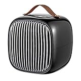 Heizlüfter, 800W Mini Desktop Heizung Drei-Geschwindigkeit Thermostat für Zuhause/Büro (Farbe : SCHWARZ)