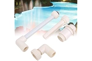 REDXIAO Marco de fuente de piscina de PVC, rociador de piscina de altura de rociado totalmente ajustable, con boquilla de codo de tubería Cascada de tubería recta para piscina de fuente de spa de