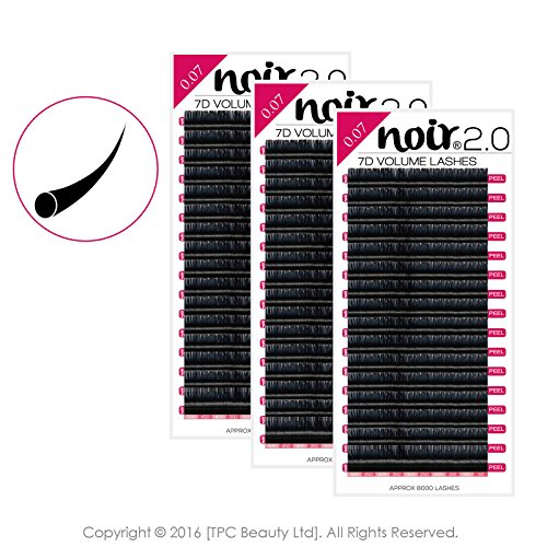 Noir Volume Lashes 0.07mm Professional Mink Individual Eyelash Extensions Set Tray C Curl Mixed Lengths Single Lengths Volume eyelashes / Russian Lashes Extension 3D 5D 7D XD Semi-Permanent (0.07 C 12mm+13mm+14mm)