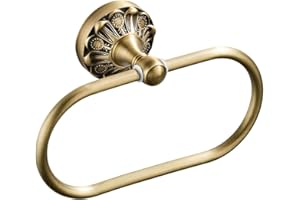 Celbon Anneau porte-serviettes ovale antique en laiton pour rangement de serviettes, support mural pour salle de bain et toilettes (bronze brossé)