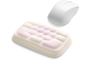 Meatanty Ergonomic Mouse Wrist Rest Pad: 2-in-1 Memory Foam & Cooling Gel, WFH/Gaming/Programming Hand Support, Anti-Slip Base for Office/Mac/Laptop, Prevent & Relieve Carpal Tunnel Pain (White&Pink)
