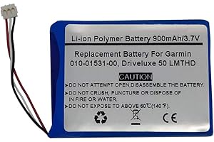 STARNOVO 3.7V 900mAh Replace GPS Navigator Battery for Garmin 010-01531-00, Driveluxe 50 LMTHD，361-00056-21