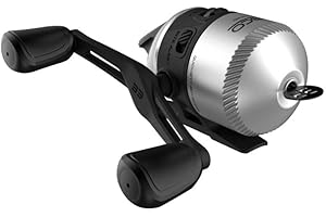 Zebco 33 Micro Spincast Fishing Reel, Size 10 Reel, Changeable Right- or Left-Hand Retrieve, Built-in Bite Alert, Pre-spooled with 4 lb Zebco Cajun Line, Silver/Black