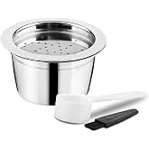 RECAFIMIL Reusable Coffee Capsules for K FEE Machine Refillable Coffee Capsule Stainless Steel Coffee Pod with Spoon and Brush