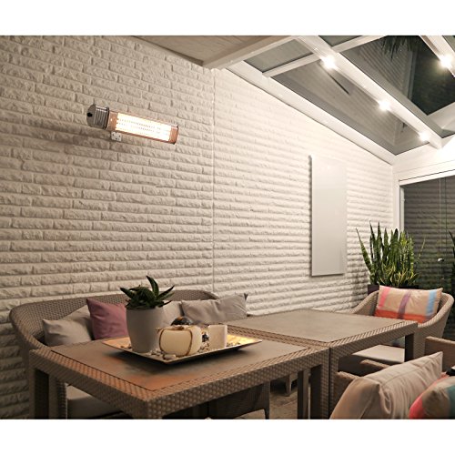 VASNER Infrarot Heizstrahler Appino 20 silber – Terrassenstrahler – Infrarotstrahler – Fernbedienung und App Steuerung – 2000 Watt - 7