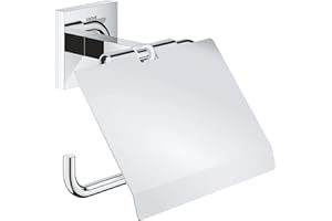 Grohe Start Cube QuickFix - Portarrollos con Tapa, Cromo, para Pegar (Pegamento QuickGlue A1) o atornillar, Ref. 41102000