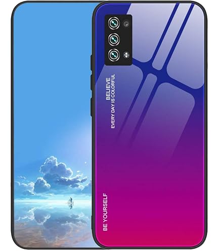 SEAHAI Cover per Oppo Reno 6 5G (Reno6 5G), Glassato Traslucido Dura PC Protettiva Custodia Silicone TPU Bumper Antiurto AntiGraffio Case con 360° Anello Supporto, Cielo Blu