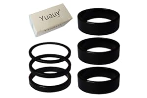 Yuauy Bicycle Headset Stem Washer Spacer 2/3/5mm and 10mm x 3pcs Fits 1-1/8" (28.8mm) heads steerer tubes for MTB Road Bike Aluminium Alloy Black