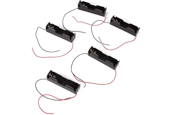 Zerone 5 pcs Plastique Ressort Pince Batterie Support boîte de Rangement pour 1 x Batterie avec Fils conducteurs Rechargeables