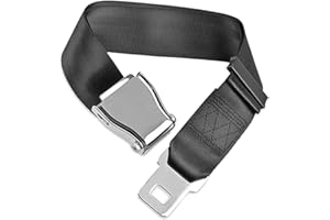 LSYDGN Gurtverlängerung Flugzeug,Universal Verstellbare Sicherheitsgurt Verlängerung,Anschnaller Verlängerung für Flugzeugsitze,Seat Belt Extender mit Edelstahl Gürtelschnalle Clip,25-80 cm,Schwarz