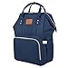 Produktbild tqgold® Baby Wickelrucksack Wickeltasche Große Kapazität Babytasche Windeltasche Rucksack Wasserfest Oxford (Dunkel Blau)
