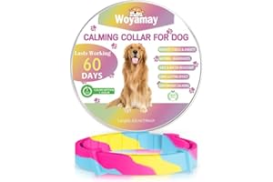 Woyamay Collier Calmant pour Chien, Taille Réglable Collier Apaisant pour Chiens, Apaisant Durable Collier de Chien Réduit Le Anti-Anxiété et Stress, Naturel Calmant pour Colier Chien Arc-en-Ciel