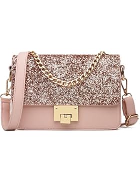 Maod Mode Umhängetasche Damen schultertasche leder handtasche klein henkeltasche Metallgriff Abendhandtasche