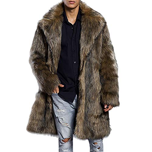 Preisvergleich Produktbild Felicove Herren Warmer Mantel Winter Dicker Mantel Kunstpelz Jacke Herren Beiläufige Parka Outwear Strickjacke