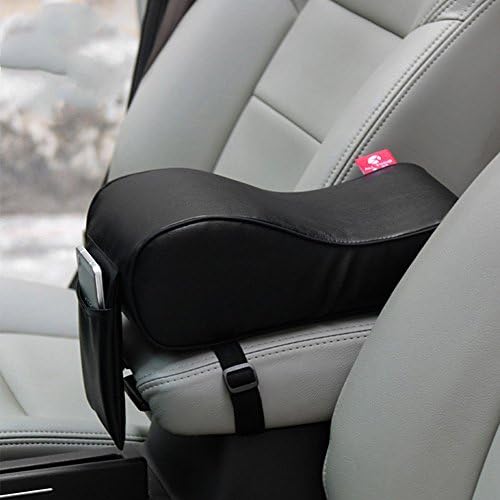 PDR General Car Handrails Box Cushion PU Leather Waterproof Armrest Box Pad Memory Cotton Center Armrest Box Pad Soft And Comfortable(Black)