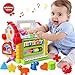 Produktbild Baby Spielzeug,bunte musikalische lustige Steckhaus mit Licht und Musik Spielen,verschiedene geometrische und Tiere Steckbausteine,Entwicklung Förderung,für Mädchen,Jungen, Kleinkinder und Babys