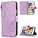 Produktbild FNBK Samsung Galaxy S5 Hülle Leder Lila Löwenzahn Blumen Handyhülle Holster Leder Flip Wallet Cover Tasche Stand Case Card Slot Magnetverschluß Kratzfestes Schutzhülle