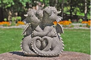 MCM MC Statue de jardin dragon - Modèle douillet petit - Figurine fantaisie - Décoration de jardin
