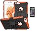 Produktbild ISENPENK Apple iphone 6 plus/6s plus Stand Case mit Panzerglas Schutzfolie,TPU+PC Ultra Slim Silikon Tough Rugged Dual-Layer Hardcase with Built-in Kickstand Thin Schutzhüllen,Wasserdicht Shockproof Anti Slip Protection Hülle Tasche für Apple iphone 6 plus/6s plus 5.5Zoll-[orange]+Panzerglas/Schutzfolie/Displayschutzfolie