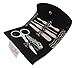 Ladies 6 piece manicure pedicure set to include scissors nail clippers tweezers - black