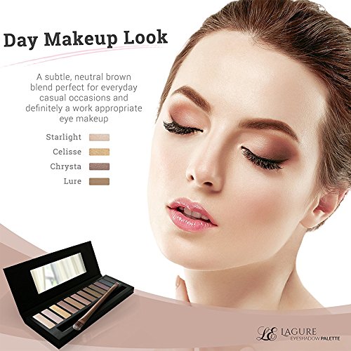 Die beste Lidschatten-Palette – Profi-Augenpalette mit 12 Farben – Hochpigmentiert für natürlichen Naked Nude Bronze Schimmer oder für Smokey Eyeshadow Makeup – KOSTENLOSER Duo-Lidschattenpinsel und Schritt-für-Schritt-Anleitung für Augen-Makeup inbegriffen - 4