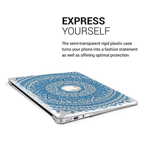 kwmobile Crystal Hülle für Apple MacBook Air 13″ (ab Mitte 2011) Hard Case – dünne durchsichtige transparente Schutzhülle Cover Tasche Indische Sonne Design Dunkelblau Transparent - 4