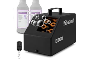 Beamz B300 Compact DJ Bubble Machine Kit with Wireless Remote Control, 2L Pro Liquid Fluid Included, Portable for Parties, Events, Weddings, Venues and Kids Shows