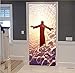 Produktbild acccc Decorative Door Sticker on The Cloud of Jesus Creative Door Sticker Personality Home Decoration DIY Stereo Wall Sticker Waterproof Creative Door Sticker