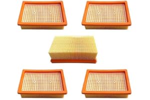 ALLYMOTO 5X Flachfalten Filter für Staubsauger Saugroboter Mehrzwecksauger Kärcher MV4, MV5, MV6, WD4, WD5, WD6 Flachfaltenfilter Ersetzt 2.863-005.0