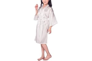 DCUTERQ Ragazze Bambini Raso Di Seta Accappatoio Kimono Wedding Party vestaglia da sposa Lingerie Sleepwear Robe