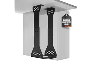 ULTIMATE SETUP Charge Lourde Support pc sous Bureau - Jusqu'à 35 kg – Adaptable Support pc Fixe - Support Tour pc sous Bureau - Bureau Support PC (Noir)