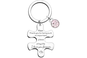 JETTOP Nan Gifts Keyring-Nan Gifts from Grandchildren Gifts for Nan Birthday Chrsitmas Mothers Day Present Piece of My Life