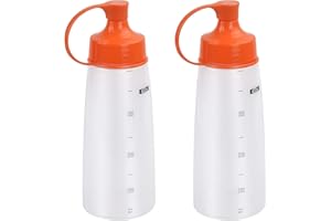 OLINNER 2 Pzi 400ml Bottiglie per Salse Bottiglie Condimento da Spremere Flacone Dosatore con Tappi Dispenser Condimenti in Plastica per Salsa Senza Liquidi BPA per Ketchup Maionese Senape Salsa Piccante Olio