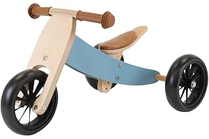 Bandits & Angels Smart Bike Laufrad Holz 4-in-1 Petrolblau ab 1 Jahr – Für Jungen und Mädchen – Laufrad aus Holz – Umkehrbar in Dreirad und Zweirad – Verstellbarer Sattel