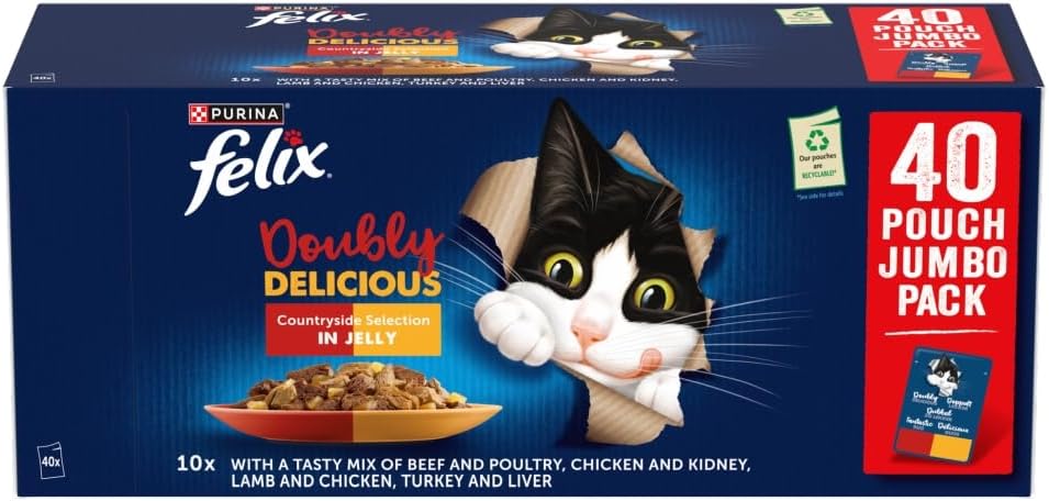 FELIX Doubly Delicious Countryside Selection in Jelly Wet Cat Food 40x85g