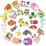 Langlebig und Stabil - Bunte Kühlschrankmagnete aus hochwertigem PVC Material und flexibelem Magnet, zudem hinterlassen die Kindermagneten beim abnehmen kaum Rückstände und können immer wieder verwendet werden.