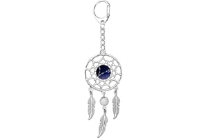 AMOR SPES Dream Catcher Key Chain Twelve Constellations Key Ring Vintage Feather Dream Catcher Keychains Birthday Gifts for Women Men