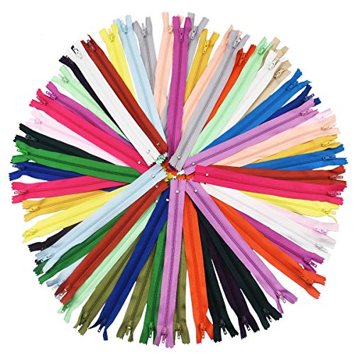 Sunreek 20 couleurs 60 pcs Mélange en nylon Bobine fermetures Éclair Tailor Égouts Craft 22,9 cm Crafter's spécial, 20 couleurs