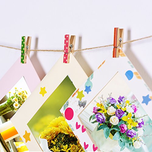 Outus Mini Craft Pegs Holz Wäscheklammern, Gemischte Farben, 100 Stück - 6