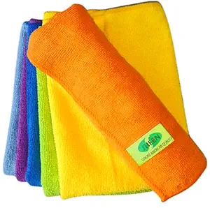 Sheen 300 GSM Microfiber Cleaning Cloth (Multicolour, 40X40CM,) Pack of 6