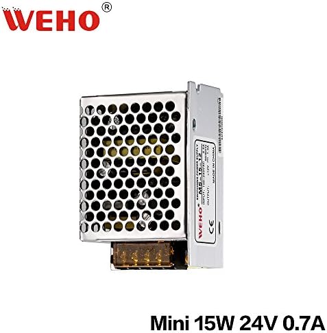 WEHO Mini-Size 15W Power Supply Aluminum Case AC Input Full Range to 24V DC SMPS (MS-15-24)