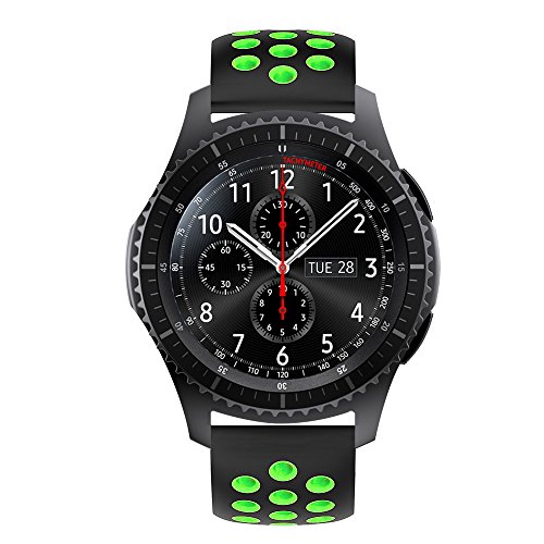 Para Gear S3 Correa Silicona  iBazal Gear S3 Frontier   Classic Watch Correa 22mm Banda de Silicona Suave para Samsung Gear S3 Frontier Classic SM-R760  Samsung Galaxy Watch 46mm  Moto 360 2nd Gen 46mm  Huawei Watch 2 Classic - Negro Verde