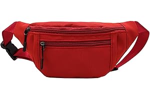XSDSLS Sac Banane pour Femme Homme Nylon Sac à Bandoulière Sacoche Banane Petit Etanche Sacoche Bandoulière pour Randonnée Voyager Travailler Gym Course à Pied (Rouge)