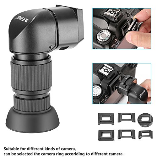 Neewer   1  x 3 2  x Grossissement Viseur    angle droit avec 5  adaptateurs de fixation pour appareil photo DSLR comme CANON  Nikon  Pentax  Minolta  Dynax  Samsung  Olympus