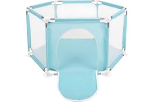 Selonis Parc Bébé Hexagonal Pliable, Vert Clair