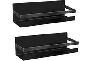 Sitayakuma Mensola magnetica per frigorifero, 2 pezzi, portaspezie magnetica, per organizer da cucina, colore nero